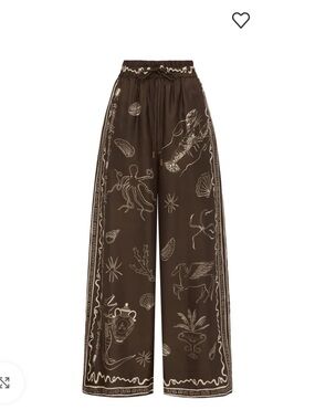 Alemais Sammy brown Wide-Leg Satin Pants